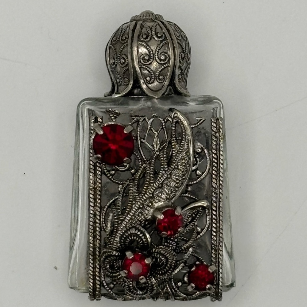 Vintage 1930s Czech Jeweled Mini Perfume Bottle